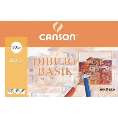 Papel de dibujo Canson Basik - 250 hojas blancas - 32,5x46cm Papel de dibujo Canson Basik - 250 hojas blancas - 32,5x46cm