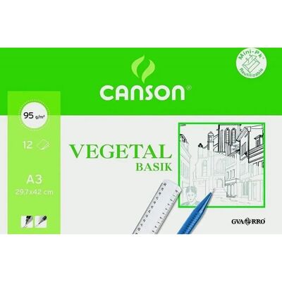 Papel Vegetal CANSON A3 Semi-transparente - 12 Folhas Papel Vegetal CANSON A3 Semi-transparente - 12 Folhas