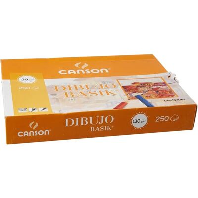 Papel de desenho Canson Basik - 250 folhas, 210x297mm, 130g, Transparente Papel de desenho Canson Basik - 250 folhas, 210x297mm, 130g, Transparente