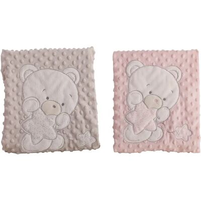 BigBuy Fun Koc Baby Medve Różowy Haft - Koc dla niemowląt BigBuy Fun Koc Baby Medve Różowy Haft - Koc dla niemowląt