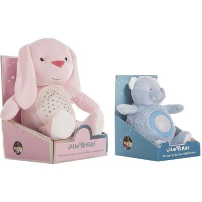 Ourson en peluche bleu avec lumières musicales - 20cm - Publicité Ourson en peluche bleu avec lumières musicales - 20cm - Publicité