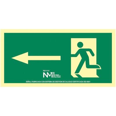 Normaluz Notausgangsschild mit Pfeil nach links - 32x16cm Normaluz Notausgangsschild mit Pfeil nach links - 32x16cm