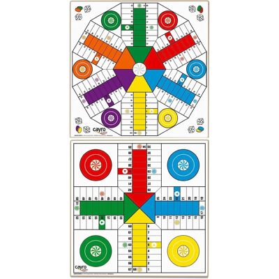Plateau de Parchis en bois Cayro - 40x40cm - 4-6 Joueurs - Publicité Plateau de Parchis en bois Cayro - 40x40cm - 4-6 Joueurs - Publicité