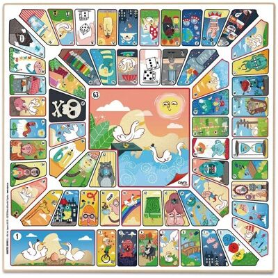 Cayro Mühle und Oca Spielbrett - 40x40 cm Cayro Mühle und Oca Spielbrett - 40x40 cm