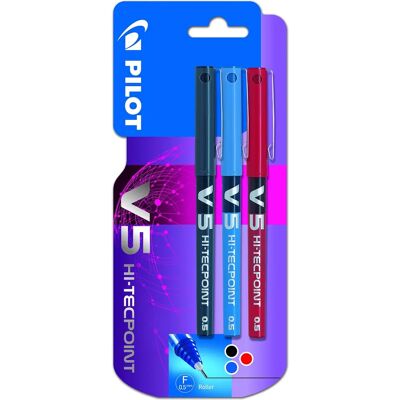 Ensemble de Marqueurs Pilot V-5 - Pointe Fine - Encre Liquide - Multicolore Ensemble de Marqueurs Pilot V-5 - Pointe Fine - Encre Liquide - Multicolore