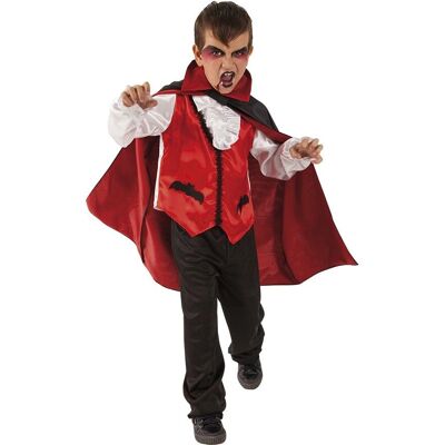 Costume de Dracula Enfant - Vampire en satin pour 5-7 ans Costume de Dracula Enfant - Vampire en satin pour 5-7 ans