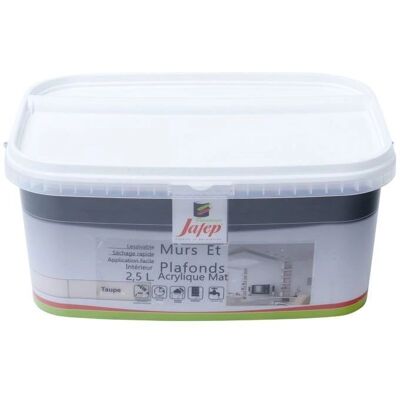 JAFEP - Pittura murale e soffitto - Taupe - 2,5L - Paint - Publicité JAFEP - Pittura murale e soffitto - Taupe - 2,5L - Paint - Publicité