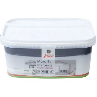 Jafep - Pittura murale satinata avorio 2,5L - Avorio - 2,5 L - Paint Jafep - Pittura murale satinata avorio 2,5L - Avorio - 2,5 L - Paint