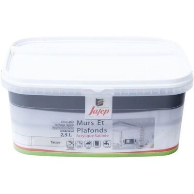 Peinture satinée pour murs et plafonds - 2,5L - Int/Ext - Publicité Peinture satinée pour murs et plafonds - 2,5L - Int/Ext - Publicité