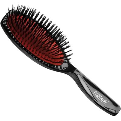 Eurostil Grande Preta de Nylon e Borracha - Escova de Cabelo Eurostil Grande Preta de Nylon e Borracha - Escova de Cabelo