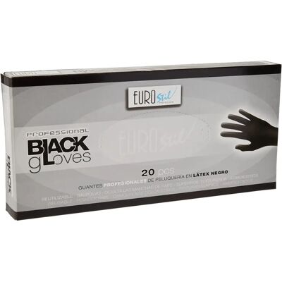 Luvas Descartáveis em Látex Preto Eurostil - 20 unidades Luvas Descartáveis em Látex Preto Eurostil - 20 unidades