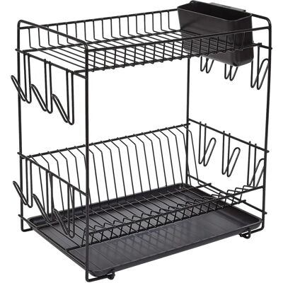 Sauvic Modelo 89023 Escurreplatos Grande de Acero Plástico Negro Sauvic Modelo 89023 Escurreplatos Grande de Acero Plástico Negro