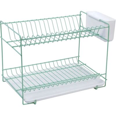 Scolapiatti Vintage Sauvic - Acciaio con Rivestimento in Ceramica Menta - 38.5x25x28 cm - 3 Colori Scolapiatti Vintage Sauvic - Acciaio con Rivestimento in Ceramica Menta - 38.5x25x28 cm - 3 Colori