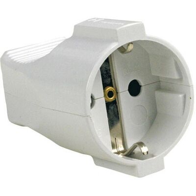 Enchufe eléctrico blanco Solera 16A - Seguro y compacto Enchufe eléctrico blanco Solera 16A - Seguro y compacto