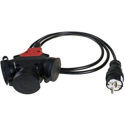 Extensión de corriente Solera 2m negra con clavija bipolar Extensión de corriente Solera 2m negra con clavija bipolar