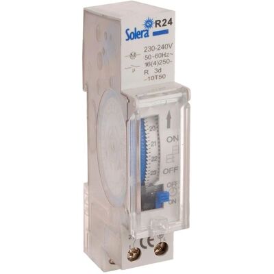 Solera R24 Temporizador - 24h Analógico 230V - Preciso y Compacto Solera R24 Temporizador - 24h Analógico 230V - Preciso y Compacto