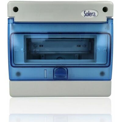 Solera 1308B Caja de Distribución Eléctrica - 8 Módulos, IP65, Montaje en Pared Solera 1308B Caja de Distribución Eléctrica - 8 Módulos, IP65, Montaje en Pared