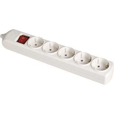 Prise électrique Solera - Multiprise 5 prises avec interrupteur - Blanc - Power Socket - Publicité Prise électrique Solera - Multiprise 5 prises avec interrupteur - Blanc - Power Socket - Publicité