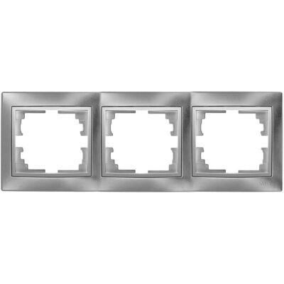 Solera erp73au - Cornice luce argento per 3 elementi Solera erp73au - Cornice luce argento per 3 elementi