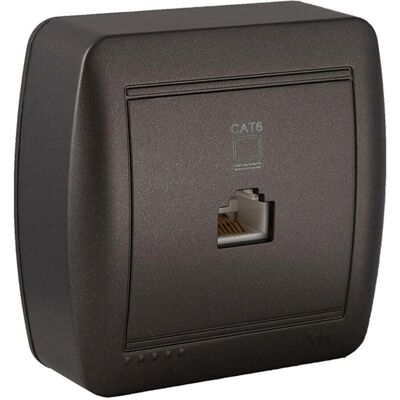 Solera Wandmontage Graphit RJ45 - Telefon- und ADSL-Stecker Solera Wandmontage Graphit RJ45 - Telefon- und ADSL-Stecker