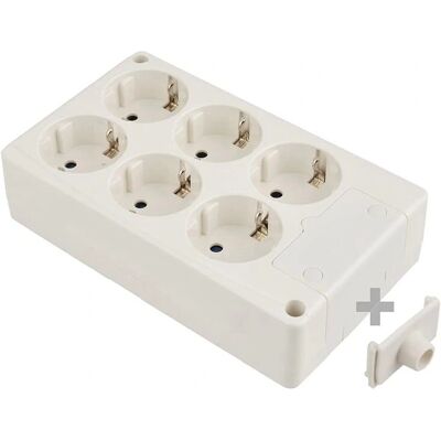 Solera 8106 Weiß Bipolare 6-Stecker-Adapterleiste Solera 8106 Weiß Bipolare 6-Stecker-Adapterleiste