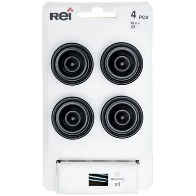 REI Modello 3110 Pomelli Rotondi in Metallo Nero Opaco - 4 pezzi REI Modello 3110 Pomelli Rotondi in Metallo Nero Opaco - 4 pezzi