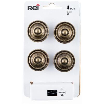 Rei Türknauf Gebraucht Finition in Altmetall Ø 35 x 26 mm 4 Stück Rei Türknauf Gebraucht Finition in Altmetall Ø 35 x 26 mm 4 Stück