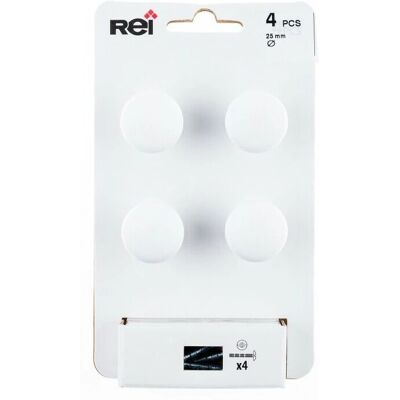 REI - Kit di Pomelli in Metallo Bianco - 4 Pezzi REI - Kit di Pomelli in Metallo Bianco - 4 Pezzi