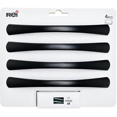 Rei 589a Handgreep - Zwarte aluminium deurkruk - 128mm - 4 stuks Rei 589a Handgreep - Zwarte aluminium deurkruk - 128mm - 4 stuks