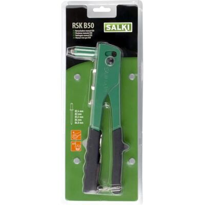 Salki RSK B50 Riveter - Austauschbare Köpfe - Sicherheitsverschluss - Kleine Räume - Aluminium - Grün - Nietgerät Salki RSK B50 Riveter - Austauschbare Köpfe - Sicherheitsverschluss - Kleine Räume - Aluminium - Grün - Nietgerät