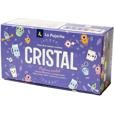 Set de Peinture pour Cristal La Pajarita 6 Couleurs - Tempera Set de Peinture pour Cristal La Pajarita 6 Couleurs - Tempera