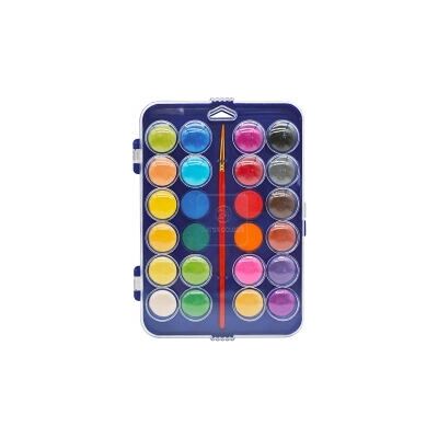 Liderpapel AB03 Tinta à base de água - 24 Cores, Pincel, Estojo de plástico Liderpapel AB03 Tinta à base de água - 24 Cores, Pincel, Estojo de plástico