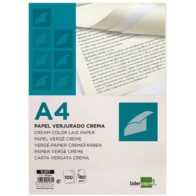 Papier d'Impression Liderpapel VJ07 A4 - 180g/m² Crème Papier d'Impression Liderpapel VJ07 A4 - 180g/m² Crème
