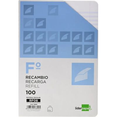 Papel de recarga A4 LIDERPAPEL 100 folhas 60g/m² 4 furos - Recarga Papel de recarga A4 LIDERPAPEL 100 folhas 60g/m² 4 furos - Recarga