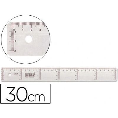 Régua Transparente Liderpapel RG03 - 30cm Régua Transparente Liderpapel RG03 - 30cm