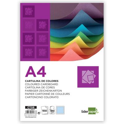 Papier d'art Liderpapel CT08 - 100 feuilles - 180 g/m² - A4 - Bleu ciel Papier d'art Liderpapel CT08 - 100 feuilles - 180 g/m² - A4 - Bleu ciel