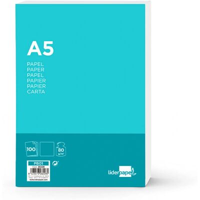 Papel para impressora Liderpapel PB01 A5 Branco Papel para impressora Liderpapel PB01 A5 Branco