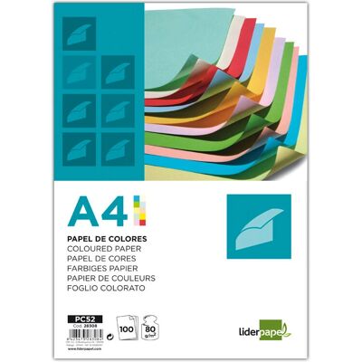 Liderpapel PC52 Papier d'art - 100 feuilles, A4, multicolore - Publicité Liderpapel PC52 Papier d'art - 100 feuilles, A4, multicolore - Publicité