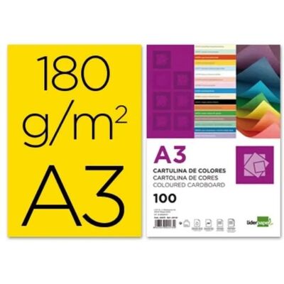 Cartoncino Giallo A3 Liderpapel - 180g, 100 Fogli Cartoncino Giallo A3 Liderpapel - 180g, 100 Fogli