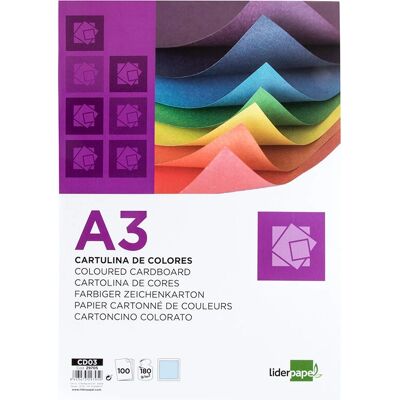 Liderpapel CD03 Papel de Arte - 100 Hojas, Celeste - Papel de Arte Liderpapel CD03 Papel de Arte - 100 Hojas, Celeste - Papel de Arte