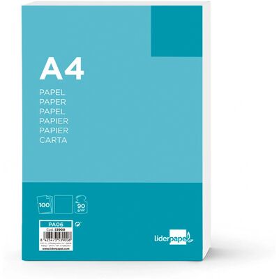 Papel de impressão Liderpapel PA06 A4 - Liso, 100 folhas Papel de impressão Liderpapel PA06 A4 - Liso, 100 folhas