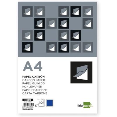 Papier carbone Liderpapel A4 Bleu - 10 Feuilles Papier carbone Liderpapel A4 Bleu - 10 Feuilles