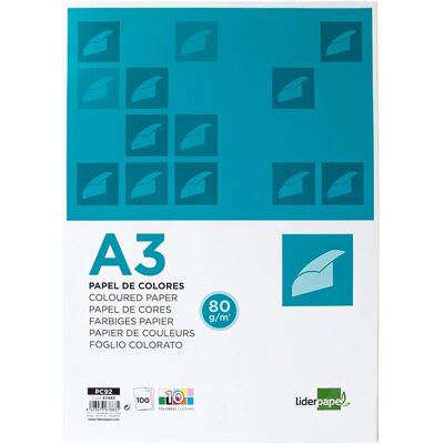Papel de arte Liderpapel PC92 - Multicolor A3 100 Folhas Papel de arte Liderpapel PC92 - Multicolor A3 100 Folhas