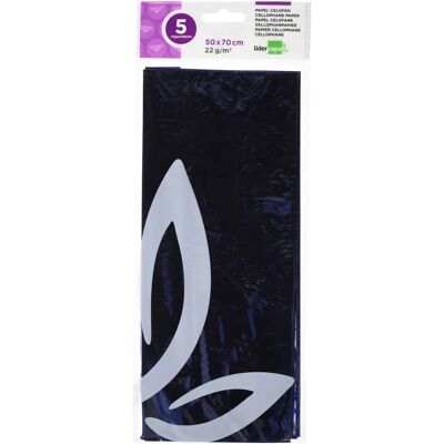 Papel de Celofano Azul Liderpapel 50x70cm 22G/M2 Pacote com 5 Folhas Papel de Celofano Azul Liderpapel 50x70cm 22G/M2 Pacote com 5 Folhas