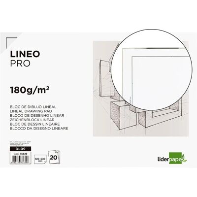 Papel de arte Liderpapel DL09 - 20 hojas, blanco, 180 g/m² Papel de arte Liderpapel DL09 - 20 hojas, blanco, 180 g/m²