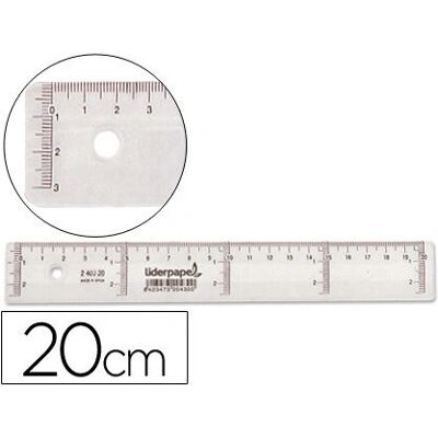 Liderpapel - RG01 - 20 cm - Plástico transparente - Ruler Liderpapel - RG01 - 20 cm - Plástico transparente - Ruler