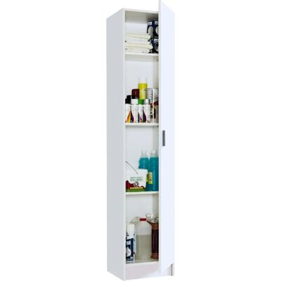 Armoire multifonction blanche ALTRI - 37x37x180 cm - Publicité Armoire multifonction blanche ALTRI - 37x37x180 cm - Publicité