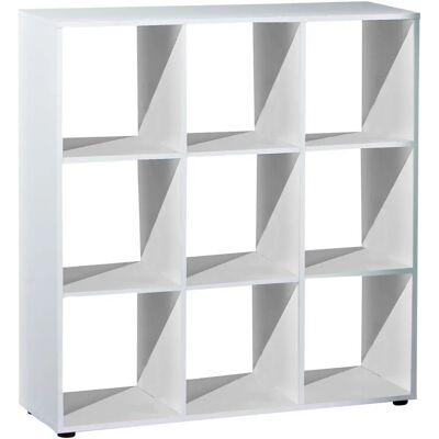 Bibliothèque triple Bricobravo - 114x30x195 cm, Blanc, MDF - Publicité Bibliothèque triple Bricobravo - 114x30x195 cm, Blanc, MDF - Publicité