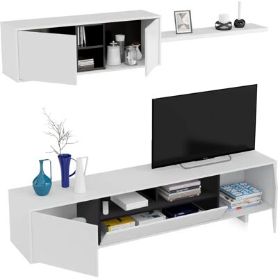 Habitdesign Belus Gris Antracita Alto Brillo Mueble de TV - Diseño Moderno Habitdesign Belus Gris Antracita Alto Brillo Mueble de TV - Diseño Moderno