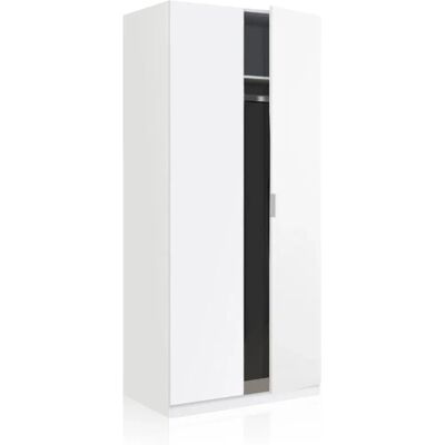 ALTRI - Armoire Blanche, 82x52x180cm, 2 Portes, avec Tringle & Étagère - Armoire - Publicité ALTRI - Armoire Blanche, 82x52x180cm, 2 Portes, avec Tringle & Étagère - Armoire - Publicité